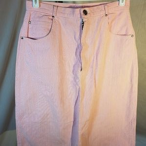 Cest Joli Pink Pinstripe Skirt Junior's Sz 14